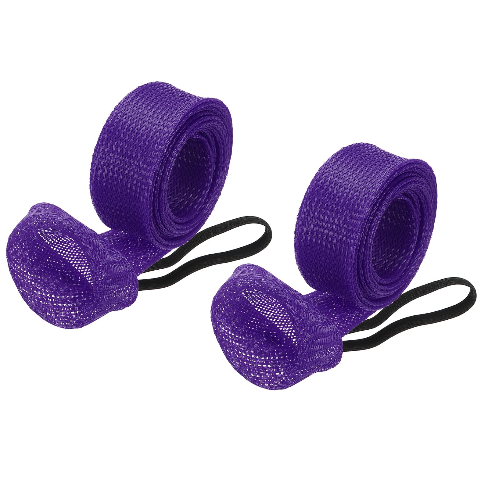 PATIKIL 75 Inch Rod Sock, 2 Pcs Fishing Rod Sleeve Cover Braided Mesh Pole Protector Gloves Fishing Tools Flat End for Spinning Fishing Rod Fly Rod Ice Rod Casting Rod, Purple