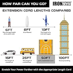 IRON FORGE CABLE 50 Ft Orange Extension Cord - 16/3