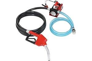 VEVOR Fuel Transfer Pump, 12V DC 10 GPM 26.2 ft Lift, Portable Electric Diesel Transfer Extractor Pump Kit with Automatic Shu