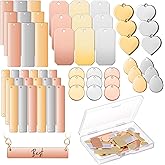 Hicarer 48 Pcs Metal Stamping Blank Tag Pendants for Jewelry Engraving Includes 6 Shapes 3 Colors Jewelry Working for Christmas Gifts DIY Bracelet Necklace Pendant Pet Dog ID Tags Craft Making