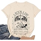 Book Shirts for Women Vintage Reading Teacher T-Shirt Short Sleeve Book Lover Tee Tops