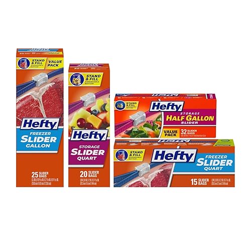 Hefty, Hefty Slider Bags, Quart, 20 CT, Freezer Slider Bags