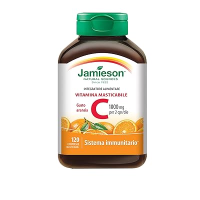 Jamieson Vitamin C Chewable 500 mg - Tangy Orange, 120 tabs Bonus
