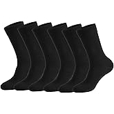 JIFANPAUL Men's Black Dress Socks, Cushioned, Breathable & Durable for Business and Formal Wear, 6 Pairs