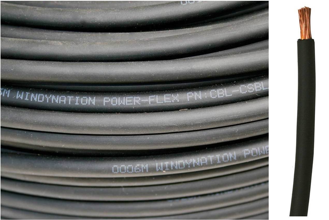 2 AWG 2 Gauge 50 Feet (50 ft) Black Welding & Battery Cable PURE Copper Flexible Wire - Car, RV, Inv