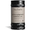 Tea Forte Strawberry Hibiscus Oolong Tea with Organic Hibiscus and Fruit, Loose Leaf Tea Tin, 4.4 oz Canister