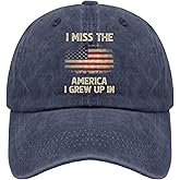 I Miss The America I Grew Up in Hats for Men Women & Save America hat & Loving America hat & Navy Blue Hats & Gifts Hat