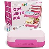 Umami All-in-1 Bento Box for Kids, Ice-pack & Utensils Included, 100% Leakproof & BPA free, Parents' favorite Lunch Box Kids (Candy Pink, 23 oz)