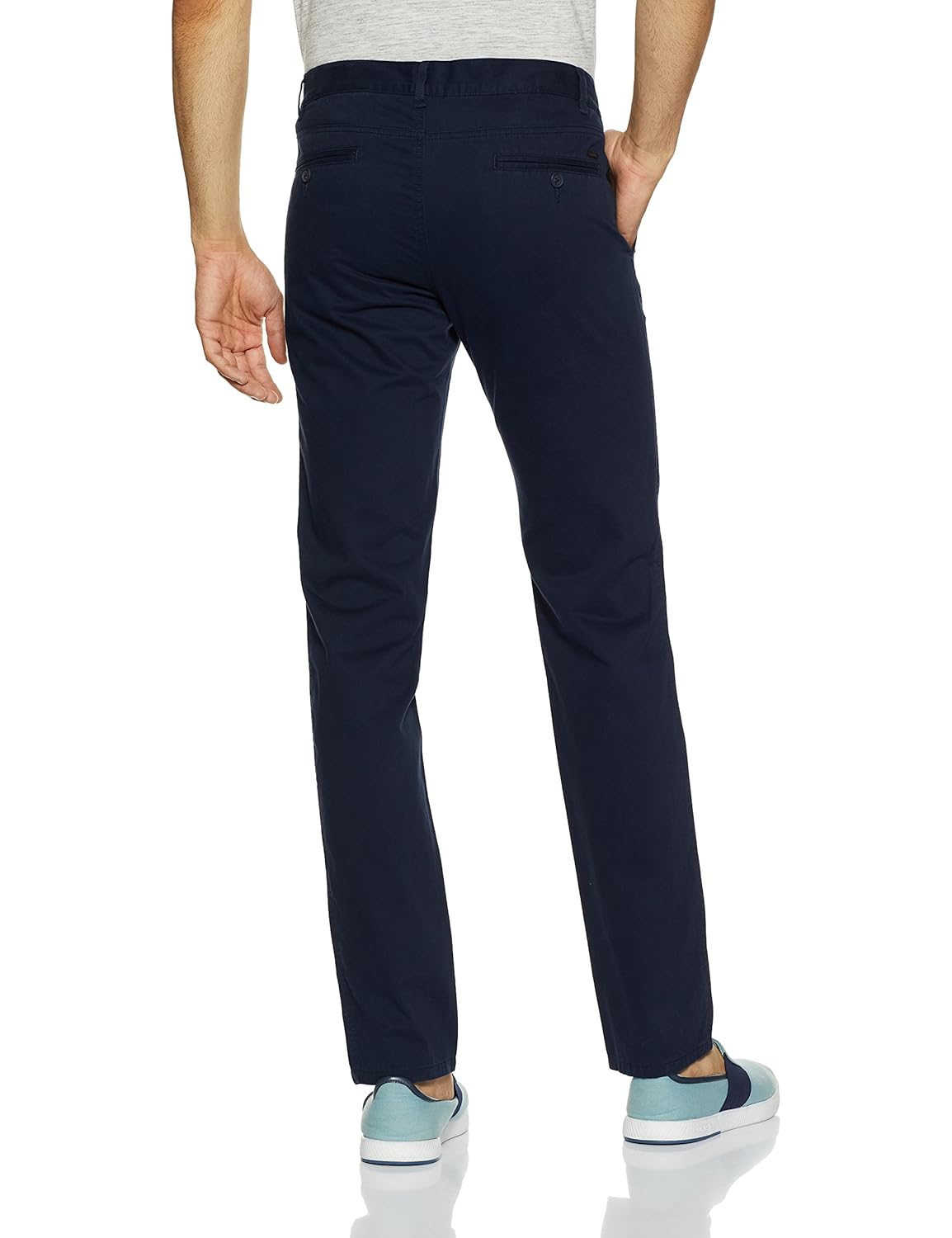 peter england men's slim fit casual trousers