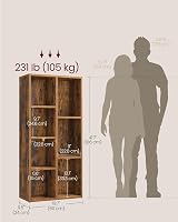 VASAGLE 7-Shelf Bookcase Rustic Brown LBC27BX Open Storage Display Stand view 6
