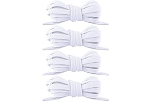 4 Pairs Flat Shoe Laces, 5/16'' Wide Shoelaces Athletic Shoelaces for Sneakers Running Shoes