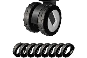 EKIND Luggage Wheel Covers, Thickened Anti-Skid & Scratch-Resistant Protectors for Suitcases, Luggage Accessories (8 Pcs, Bla