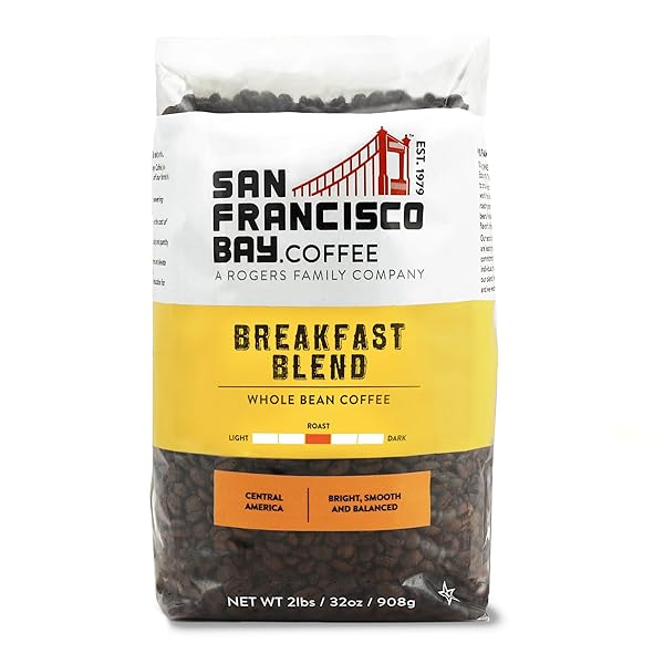 SAN FRANCISCO BAY COFFEE – MEDIUM ROAST WHOLE BEAN COFFEE – BREAKFAST BLEND (2 LB BAG)
