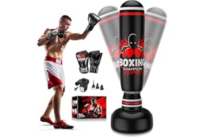 BAIYUAN Freestanding Punching Bag for Adults, 70'' Boxing Bag with Stand - Includes Boxing Gloves & Air Pump, Kick Boxing Training Equipment for MMA, Muay Thai, Kickboxing, Fitness for Beginners (Men & Women)