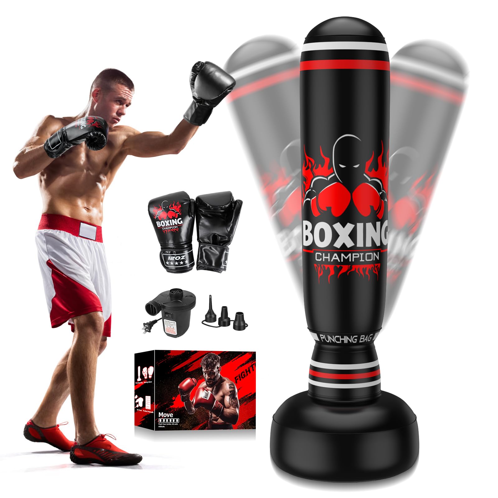 Freestanding Punching Bag for Adults, 70'' Boxing