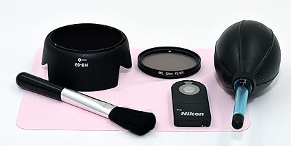 Amazon Nikon D3300 D5300 D5500 初めてキット 標準52mm レンズ用 レンズフード Cplフィルター 遠隔リモコン ブロア等 ６点セット Khh323 レンズフード