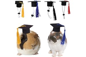 4 Pack Small Animal Graduation Caps - Mini Bachelor Hats with Bright Tassel for Guinea Pigs Hedgehog Bird Turtles Hamster Bea