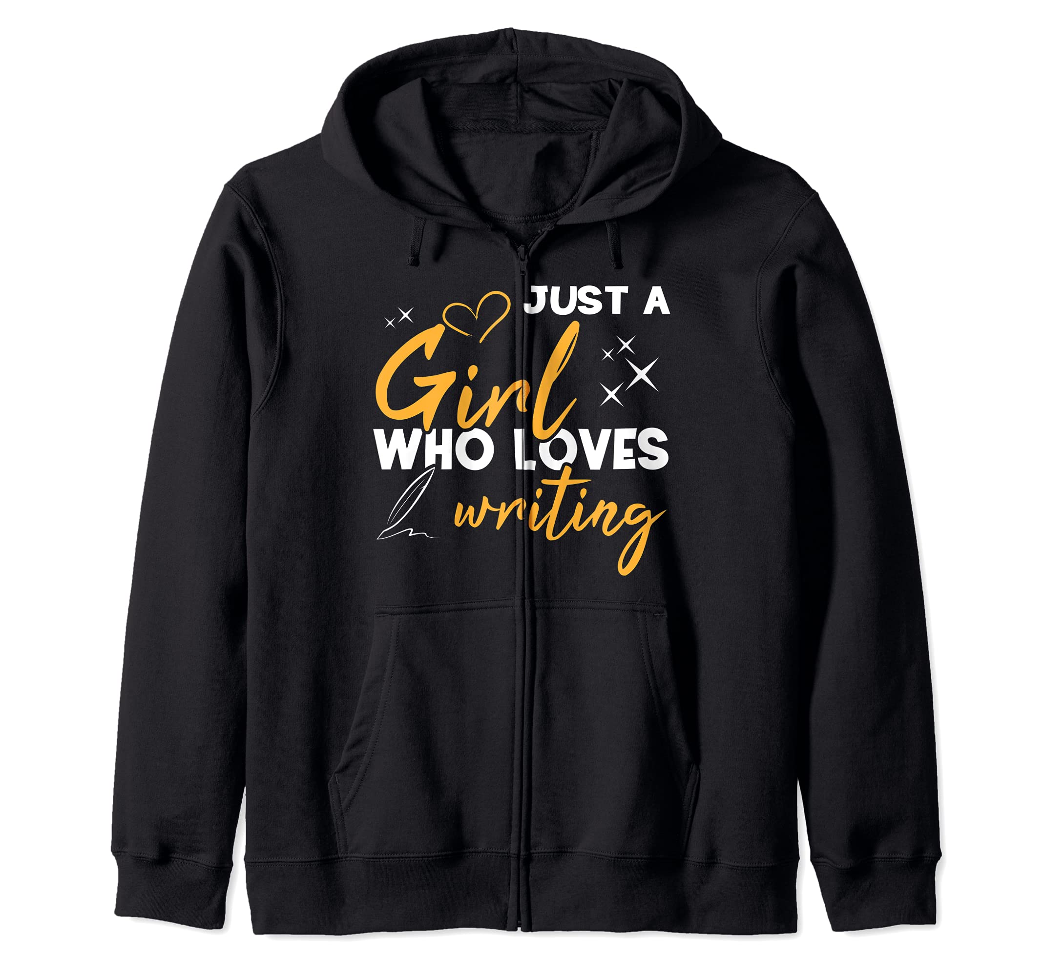 Just A Girl Who Loves Writing Funny Book Author Writer Girl Zip Hoodie