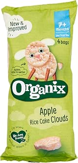 Organix Apple Organic Rice Cake Clouds Baby Snack 7+ Months 4 x 18 g Bags Pack view 8