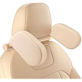 Heapany Car Headrest Pillow, Roadpal Adjustable Sleeping Headrest for Car Seat, Head Neck Support Rest Pillows for Kids Adults Travel, Only fit for Car Seat Headrest with Poles (Ivory White)