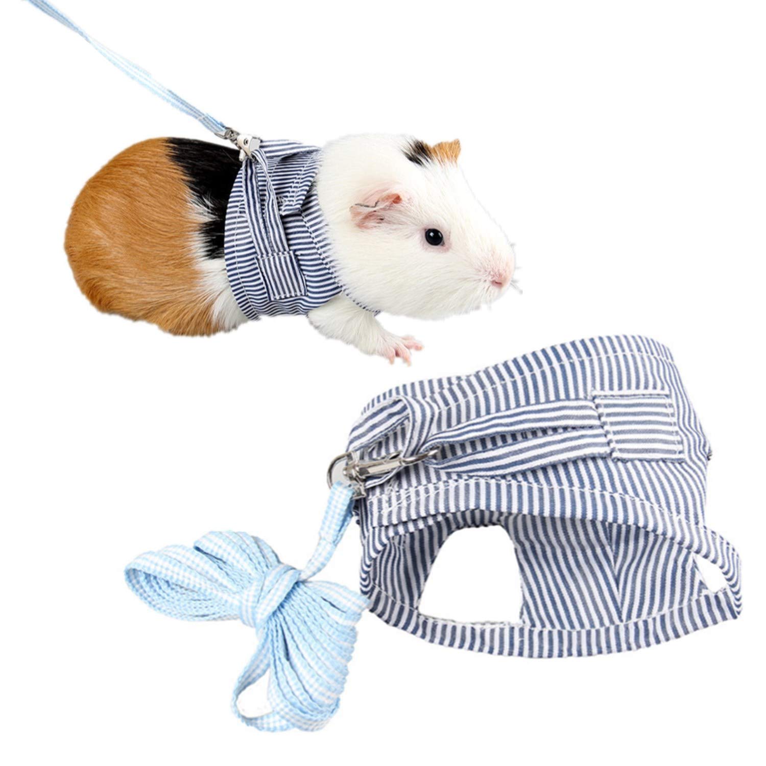 Small Animal Harness Leash Ferret Harness Outdoor Walking Vest Harness for Chinchilla Rat Squirrel Hedgehog Ferret Outdoor Walking Clothes (Blue S)