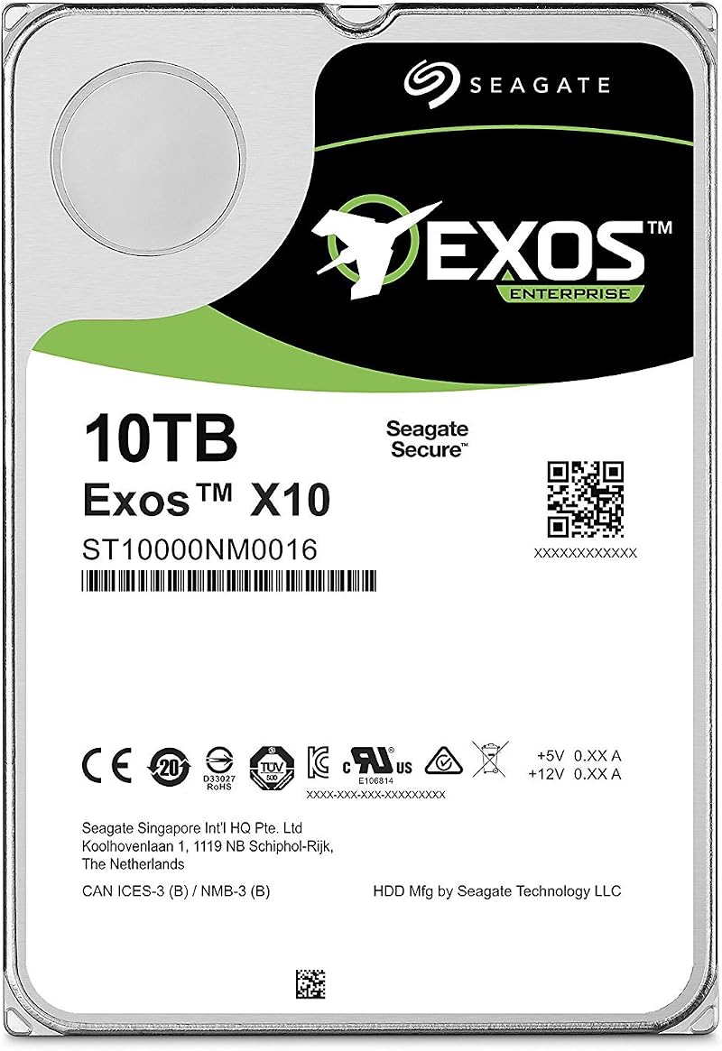 Seagate EXOS 10TB 3.5" SATA Enterprise HDD 7200RPM Recertified 2yr Warranty