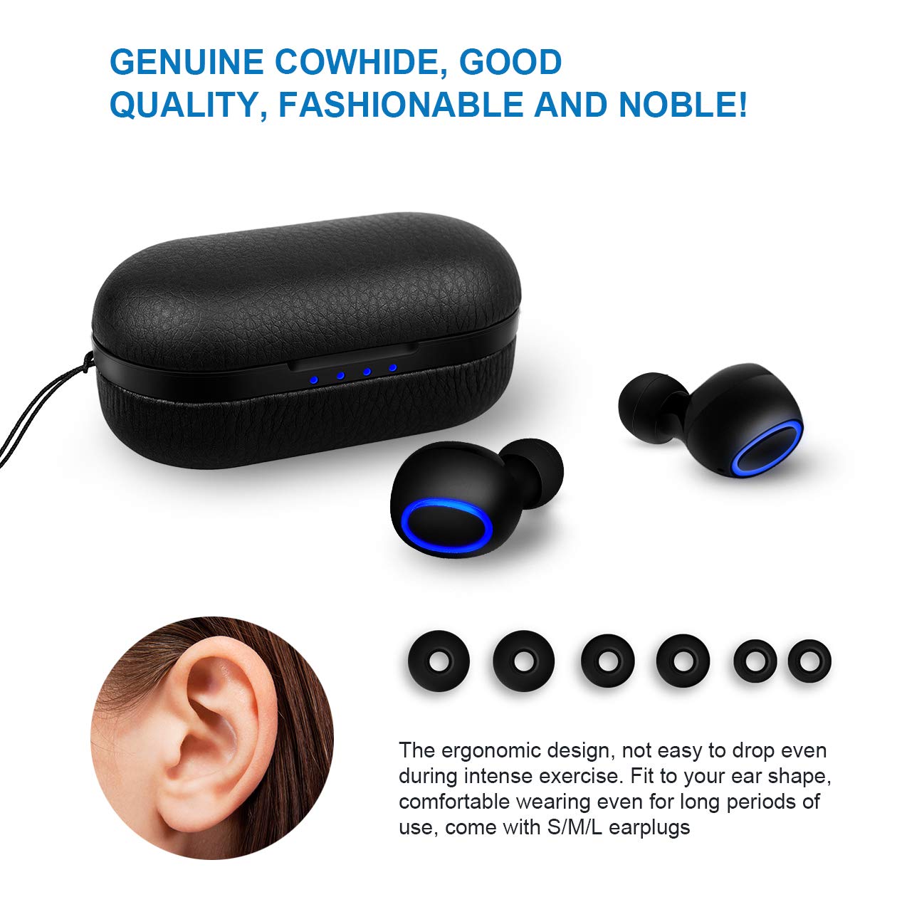 Accessori Swonuk Veri Auricolari Stereo Wireless Auricolari Bluetooth TWS Cuffie  Bluetooth Senza Fili con Scatola Ricarica urban-earth.co.uk