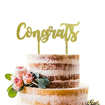 Amazon Com Gold Congrats Cake Topper Acrylic Graduation Cake