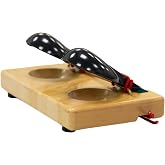 Basic Beat BB2P Mounted Table Castanets - 5.5" Authentic Sound with Hardwood Base for Dual-Handed Play