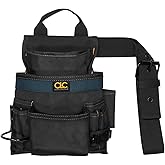 CLC Custom Leathercraft 2823 Ballistic Nail and Tool Bag, 10-Pocket , Black , Medium