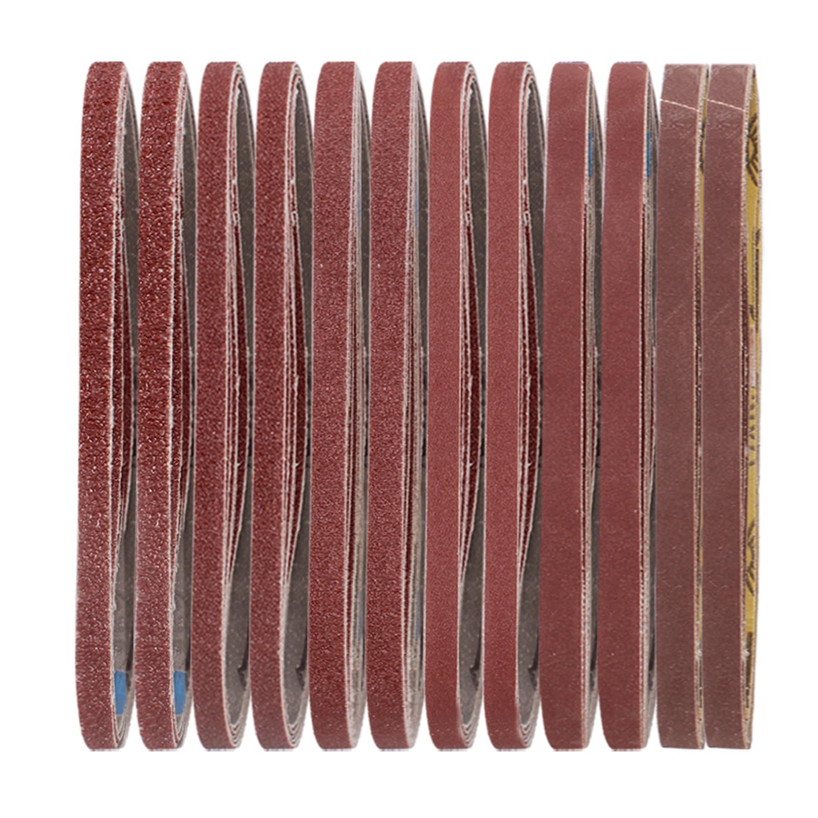 SenmaiTools 18 pcs Sanding Belts 9 x 533 mm (3 x Grit 40/80/120/240/400/800) Sandpaper Belts for Hardware, Wood, Metal and Paintwork