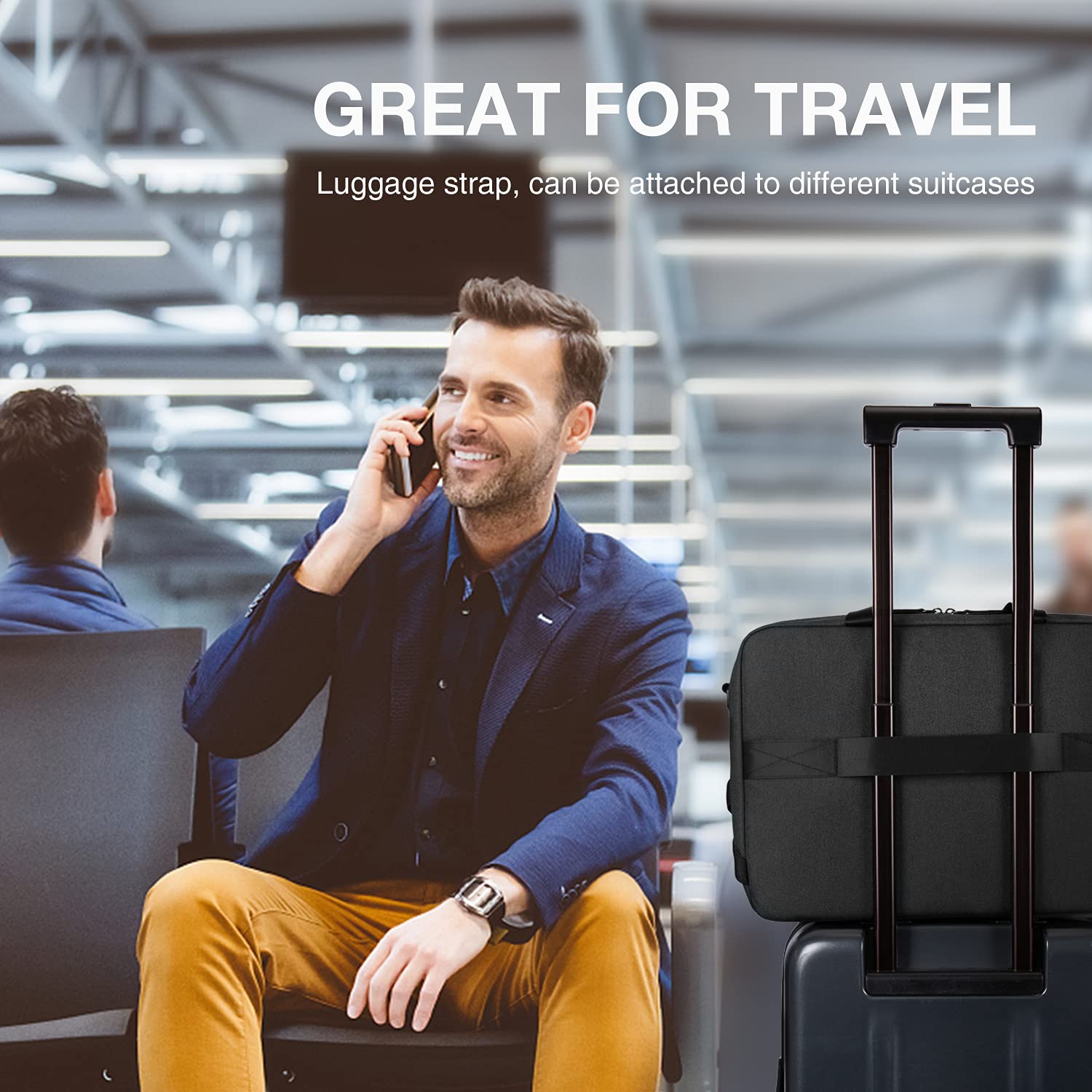 BAGSMART Laptop Bag, 15.6 Inch Computer Bag, Laptop Briefcase, RFID Blocking Messenger Shoulder Bag, Laptop Case for Men, Business, School, Travel, Black