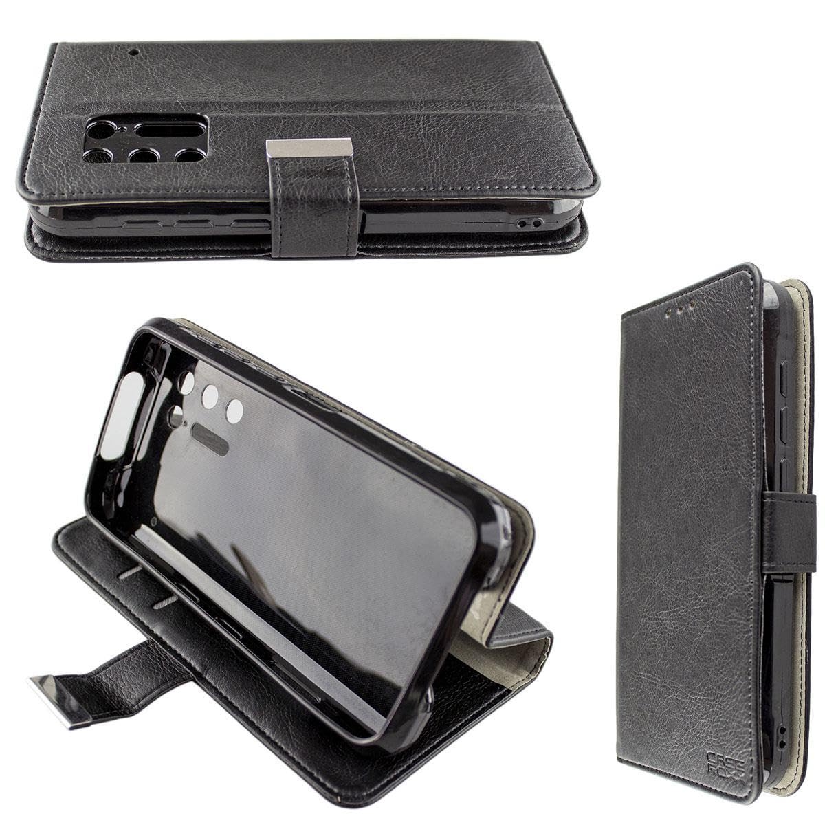 caseroxx Bookstyle-Case for Doogee S97 Pro, Cover, faux leather, black, Card Slots & Magnetic Closure
