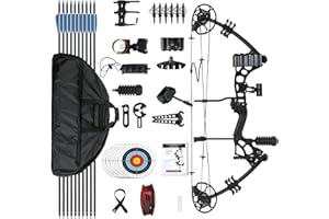 WUXLISTY Compound Bow and Arrow Set for Adults 30-65LBS Draw Weight, Ready to Hunt, Archery Hunting Bows 19.5"-30.5" Draw Length, Limbs Made in US