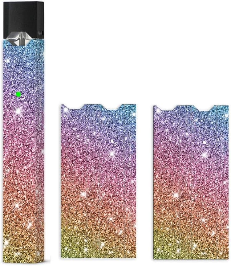 2 Pack - 3M JUUL Skin | JUUL Wrap |JUUL Vinyl | JUUL Sticker | Juul Decal (Pink Glitter, Blue Giltter, Gray Glitter and Rainbow Glitter) (Rainbow Glitter)