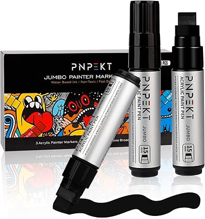 Colpart Acrylic Marker Wide 3-in-1 15 mm Chisel Tip 7 Colors Waterproof