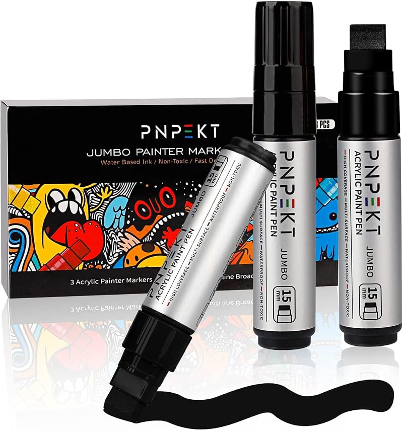 Colpart Acrylic Marker Wide 3-in-1 15 mm Chisel Tip 7 Colors Waterproof
