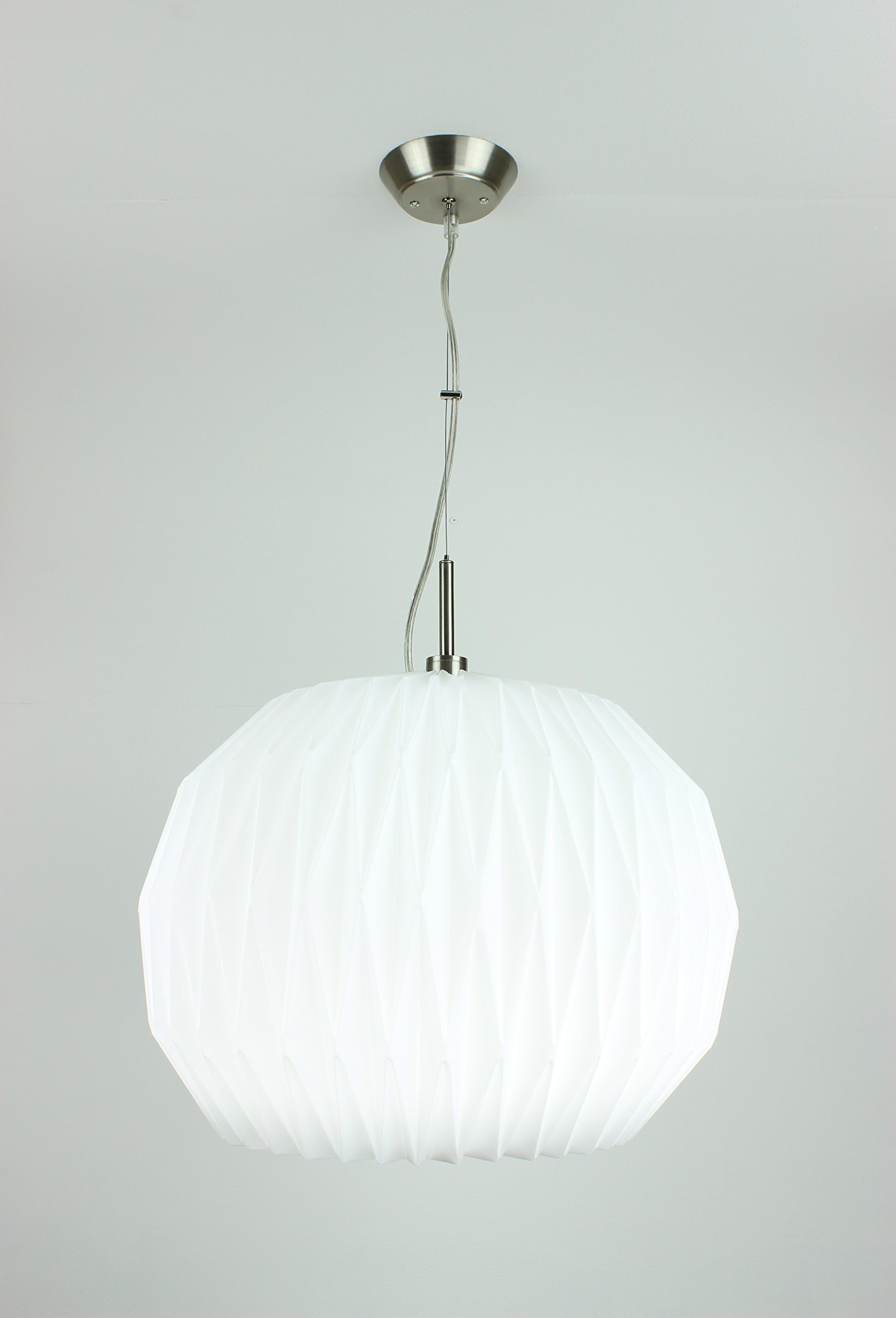 EQLight PORL01 Orygami Light Contemporary Pendant, White, Large