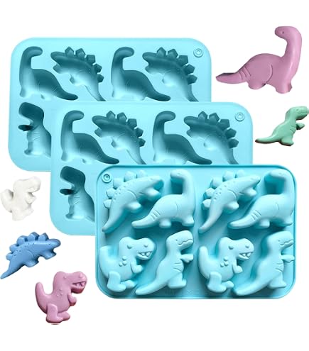 3er-Set Dino-Silikonformen – Für Eis, Schokolade & Nuggets – Hitzebeständig & Spülmaschinenfest