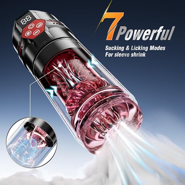 MRGRAS MALE MASTURBATOR PENIS PUMP – AI SYNC MALE SEX TOYS FOR MEN WITH 12 S VACUUM PUMP & 7 THRUSTING ROTATING VIBRATING SUCKING LICKING ADULT TOYS MENS SEX TOYS POCKET PUSSY PUMPS & ENLARGERS