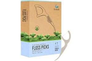 Natural Dental Floss Picks (300 Count) - Plant Based, Vegan, Eco Friendly, Sustainable Dental Flossers - Twin Floss (Mint)
