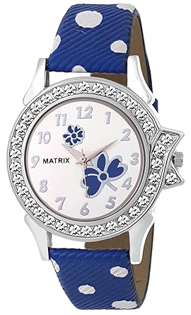 White Dial & Blue Leather Strap Analog Watch for Womens/Girls- (WN-32)