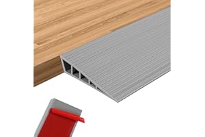 EASETHRIFT Threshold Ramps for Doorways Self-Adhesive 40'' L Floor Transition Strips 3/5" Rise Ramps for Wheelchairs for Home, Door Threshold for Home Steps (Grey)