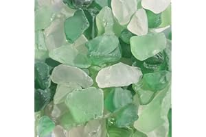 QYGL Sea Glass Block - 1LB Green Mixed Frosted Sea Glass - Vase Filler and Aquarium Ornament, DIY Craft Supplies for Art, Sea Glass Decor, Beach Weddings, and Home Decor