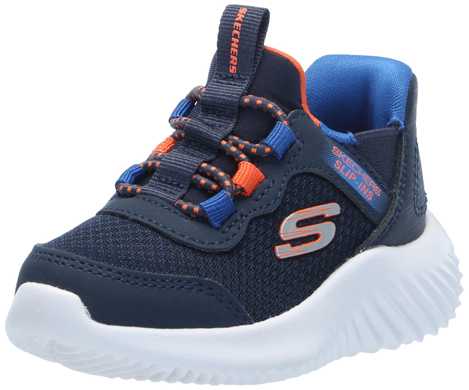 Skechers Kids Bounder - Brisk-Burst Sneaker, Navy Blue, 7 Toddler Image