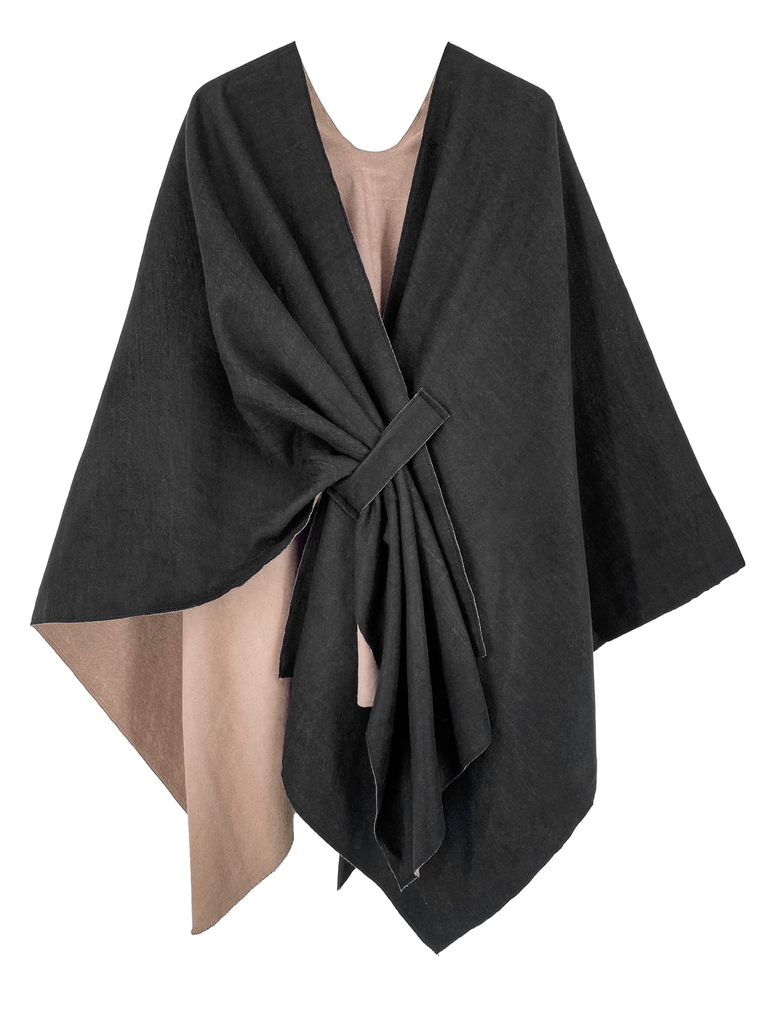 Photo 1 of Moss Rose Women's Shawl Wrap Poncho Ruana Cape Open Front Sweater Cardigan for Fall Kimono Winter Holiday