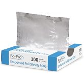 ForPro Professional Embossed Pop-Up Hair Foil Sheets for Salon Hair Color &amp; Highlights, Pre-Cut Aluminum Foils, Non-Slip Embossed Texture, 5" W x 10.75" L, 100 Count