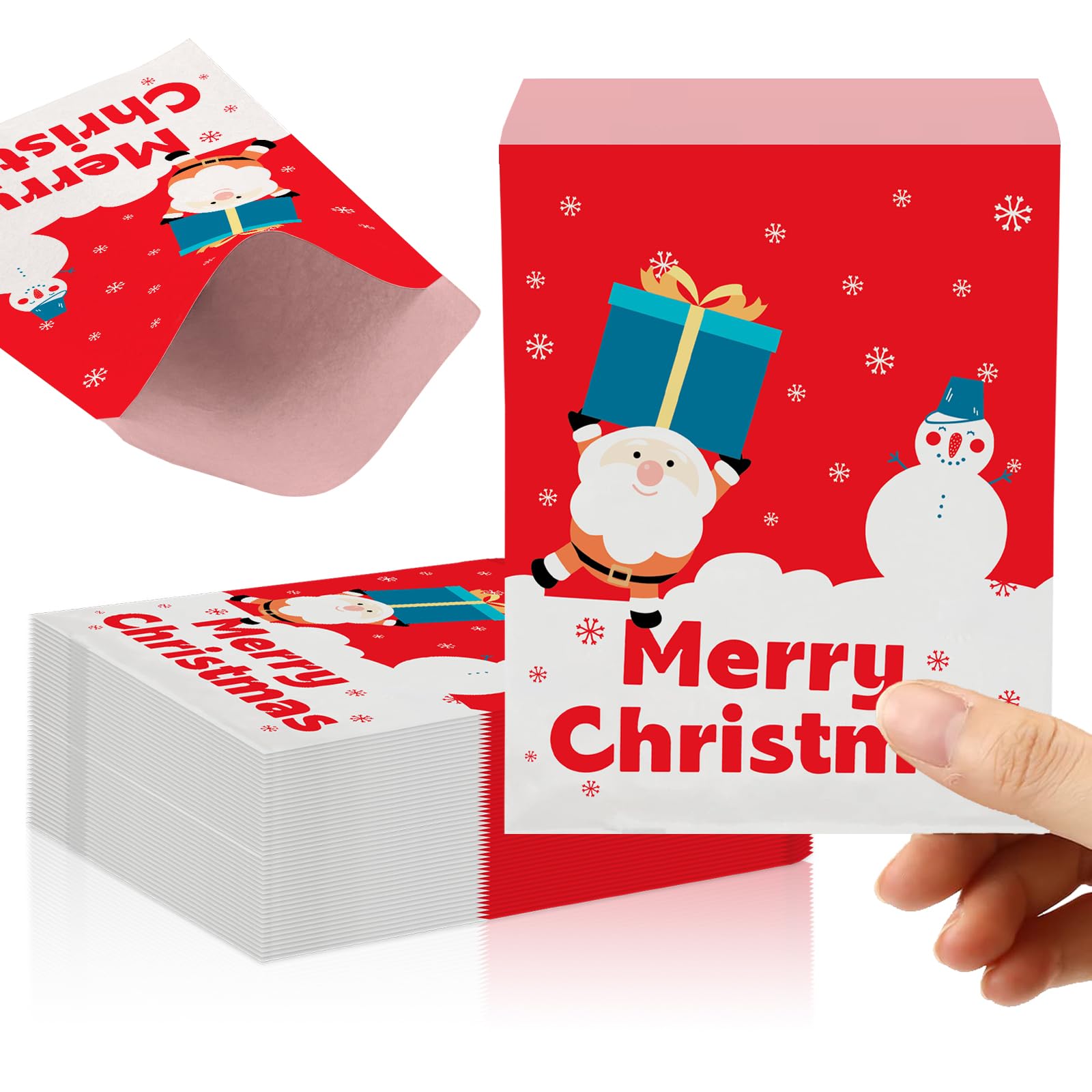 100Pcs Mini Christmas Sweet Bags,Xmas Paper SweetBags,Small Sweetie Bags 5x7'' Candy Bags SweetBags Paper Bread Sandwich Bags Buffet Favour for Sweets,Snacks,Birthdays,Christmas Weddings Party