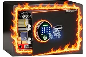 Smart Biometric safe with fingerprint lock (9.84"H x 9.84"D x 13.78"W), Small Safe Box with Silent Mode & Backlit Keypad & LE