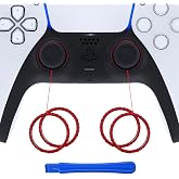 eXtremeRate Scarlet Red Glossy Replacement Accessories for PS5 Controller, Custom Accent Rings for PS5 Controller - Controller NOT Included